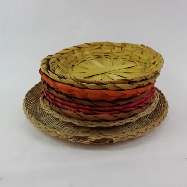 Set of 9 Rattan Wicker Paper Plate Holders Boho Picnic