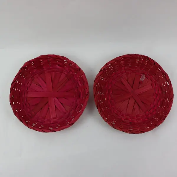 Set of 9 Rattan Wicker Paper Plate Holders Boho Picnic