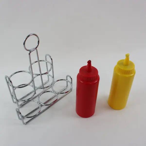 Melissa & Doug Pretend Play Condiment Set 3pc Squeeze Bottles Holder