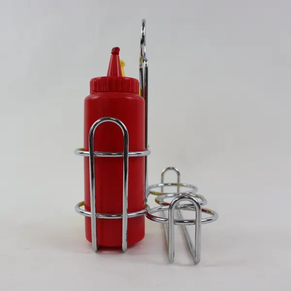 Melissa & Doug Pretend Play Condiment Set 3pc Squeeze Bottles Holder