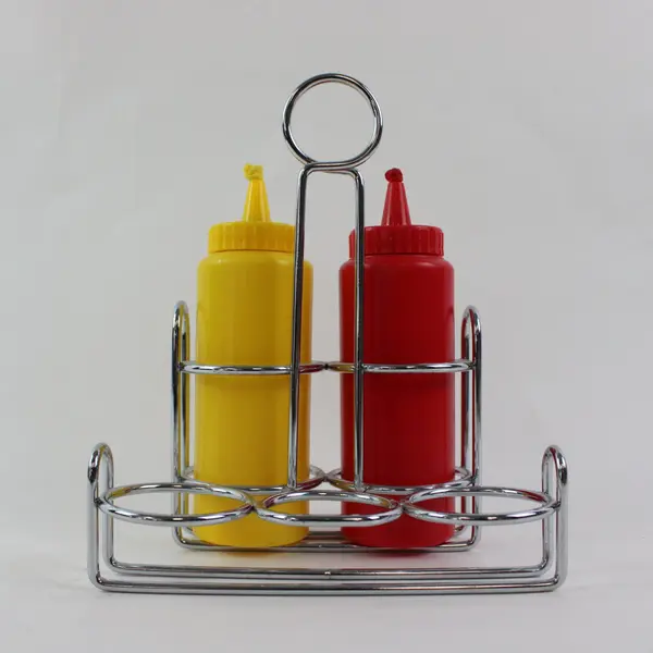 Melissa & Doug Pretend Play Condiment Set 3pc Squeeze Bottles Holder