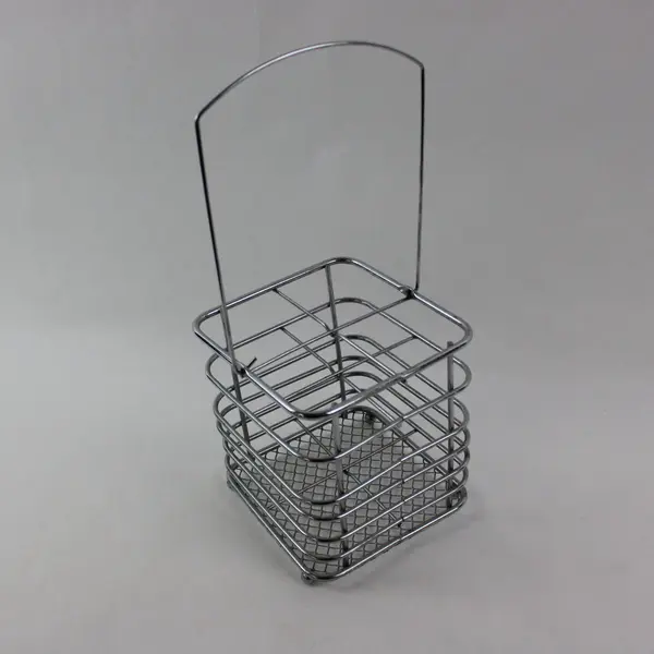 Silver Tone Metal Hanging Wire Basket Storage Organizer Kitchen Bath