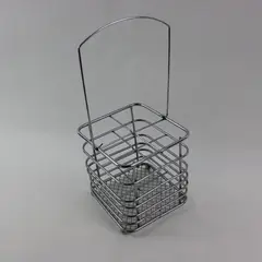 Silver Tone Metal Hanging Wire Basket Storage Organizer Kitchen Bath