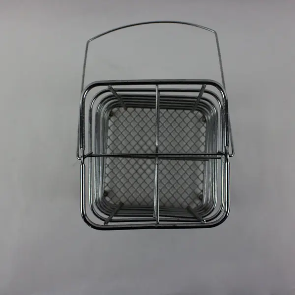 Silver Tone Metal Hanging Wire Basket Storage Organizer Kitchen Bath
