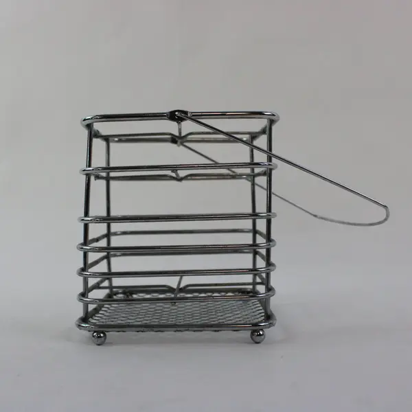 Silver Tone Metal Hanging Wire Basket Storage Organizer Kitchen Bath