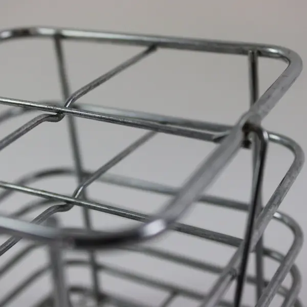 Silver Tone Metal Hanging Wire Basket Storage Organizer Kitchen Bath