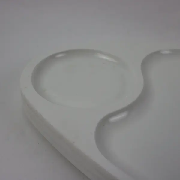 Set of 4 White Divided Snack Plates