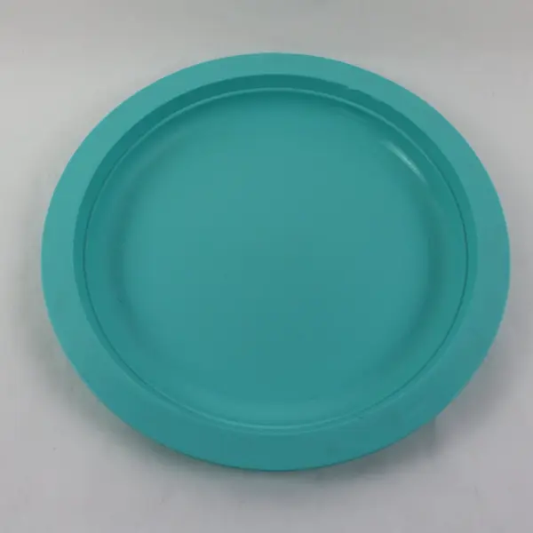 Bemis Plastic Plates Set of 2 Purple Turquoise Raised Rim 10.5"