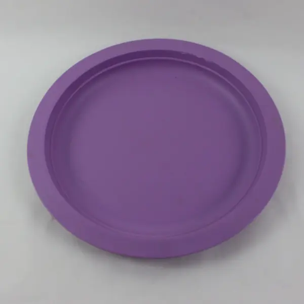 Bemis Plastic Plates Set of 2 Purple Turquoise Raised Rim 10.5"