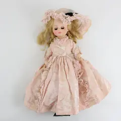 1966 Madame Alexander Doll Blonde Ringlets Pink Dress Matching Hat 13"
