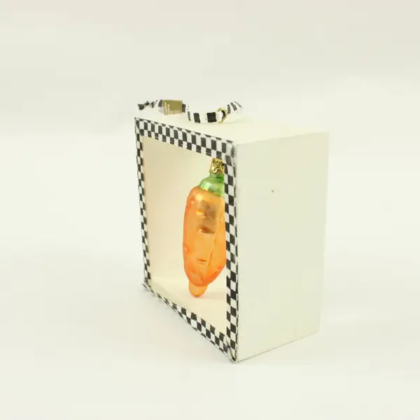 Set of 2 Roman Inc Carrot Shadowbox Hanging Ornaments