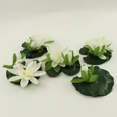 Set of 5 Artificial Floating Lotus Flowers Water Lily Pond Bowl Decor