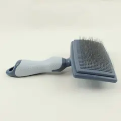 Vibrant Life Slicker Brush Dog Cat Pet Grooming Gray White Handle