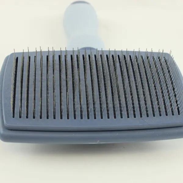 Vibrant Life Slicker Brush Dog Cat Pet Grooming Gray White Handle