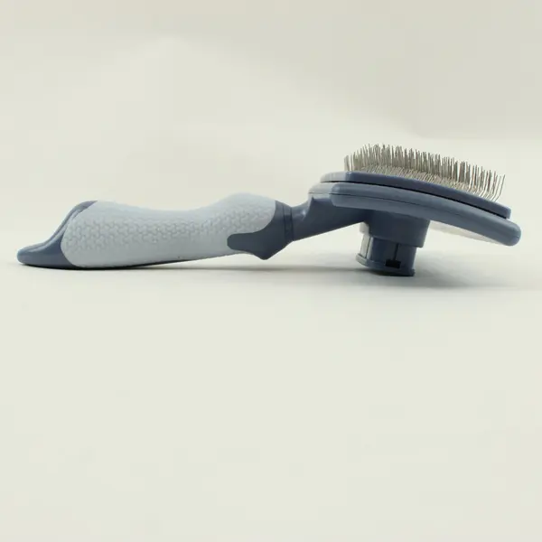 Vibrant Life Slicker Brush Dog Cat Pet Grooming Gray White Handle