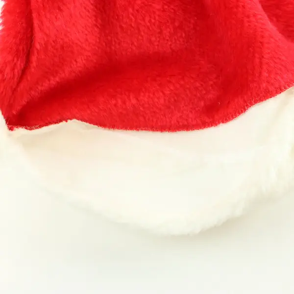 Classic Christmas Santa Hat Red White Faux Fur Trim Pom Pom Costume