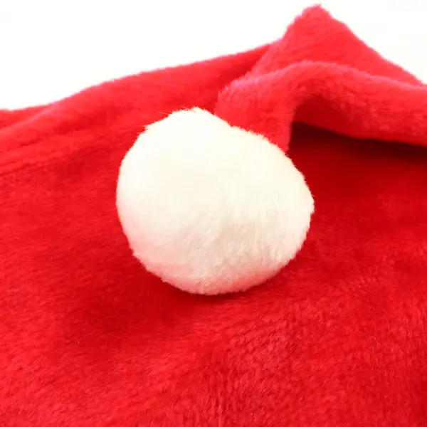Classic Christmas Santa Hat Red White Faux Fur Trim Pom Pom Costume