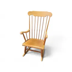 Vintage Mid Century Wooden Rocking Chair Spindle Back Accent - Local Pickup Only