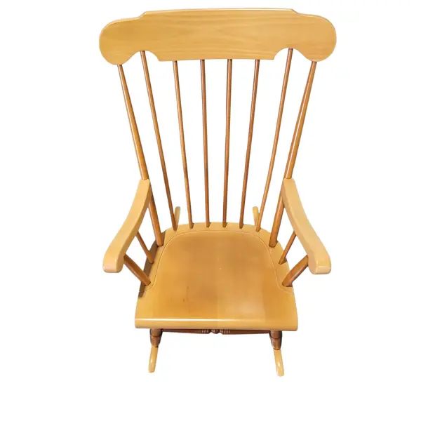 Vintage Mid Century Wooden Rocking Chair Spindle Back Accent - Local Pickup Only