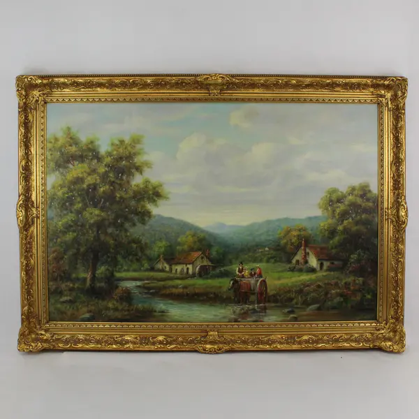 Arthur Cotter "The Journey to Town" Oil Painting On Canvas English Countryside 