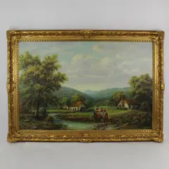 Arthur Cotter "The Journey to Town" Oil Painting On Canvas English Countryside 