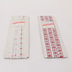 Lot of 2 Vintage Quality & Value Nordic Floral Jacquard Ribbon 3 Yds