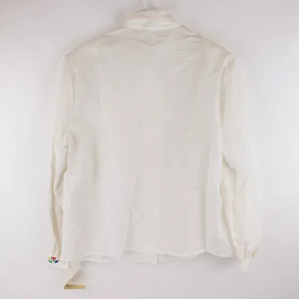 Pykettes Women's White Long Sleeve Embroidered Button-Down Shirt 16