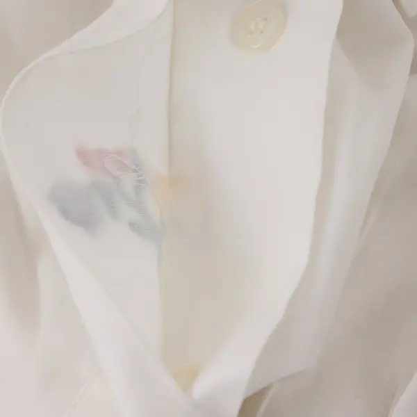 Pykettes Women's White Long Sleeve Embroidered Button-Down Shirt 16