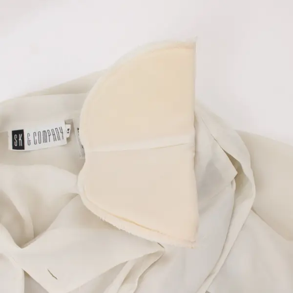 SK & Company Women's Off-White Button-Down Blouse Size 14