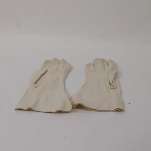 Ladies Off White Double Woven Cotton Gloves Over Wrist Formalwear