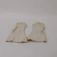 Ladies Off White Double Woven Cotton Gloves Over Wrist Formalwear