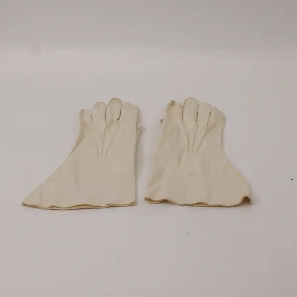 Ladies Off White Double Woven Cotton Gloves Over Wrist Formalwear