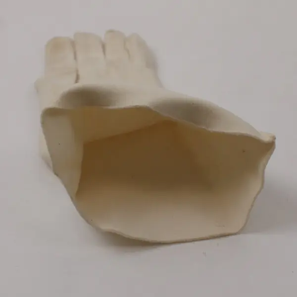 Ladies Off White Double Woven Cotton Gloves Over Wrist Formalwear