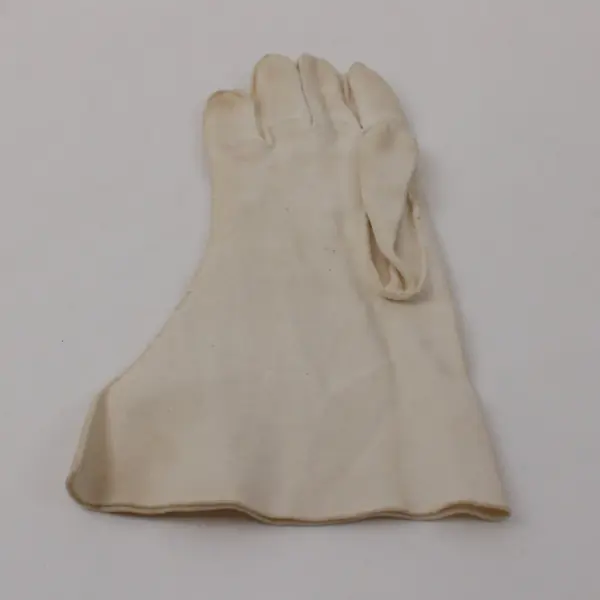 Ladies Off White Double Woven Cotton Gloves Over Wrist Formalwear