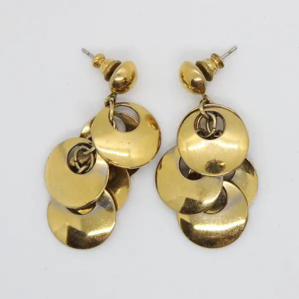Lot of 5 Pairs (10) Gold Tone Assorted Fashion Earrings Unbranded