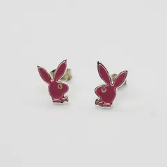 Playboy Pink Bunny Stud Earrings Pair