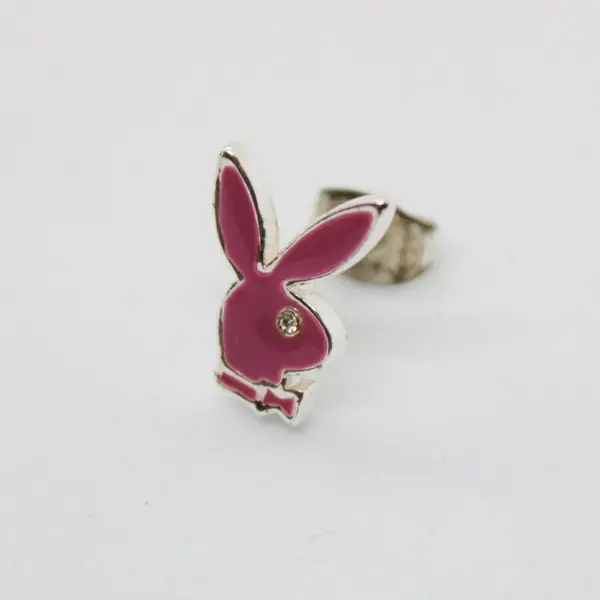 Playboy Pink Bunny Stud Earrings Pair