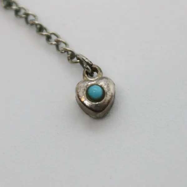 Silver Tone Turquoise Bird Heart Dangle Earrings