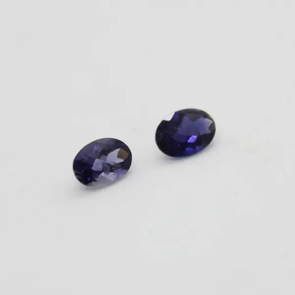Lot of 2 Purple Faceted Iolite Gemstones 5x7mm Jewelry Making