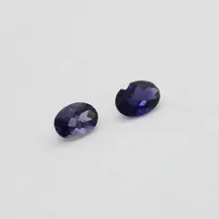 Lot of 2 Purple Faceted Iolite Gemstones 5x7mm Jewelry Making