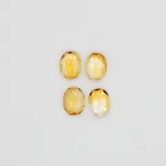 Lot of 4 Faceted Yellow Citrine Gemstones 7x9mm Jewelry Making Loose Stones