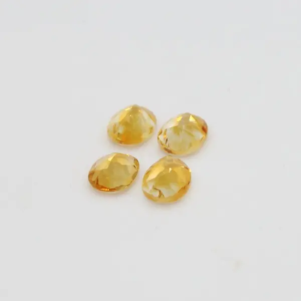 Lot of 4 Faceted Yellow Citrine Gemstones 7x9mm Jewelry Making Loose Stones