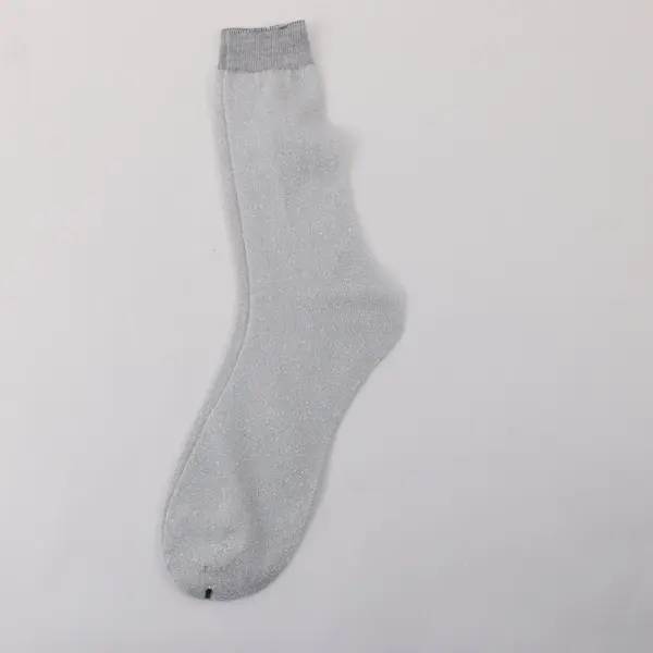 Carol Wright Gifts Metallic Knit Socks Silver One Size Men's