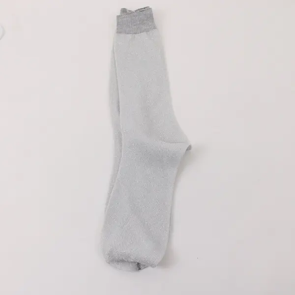 Carol Wright Gifts Metallic Knit Socks Silver One Size Men's