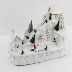 Ceramic Animated Ski Hill Christmas Decoration Holiday Village Display
