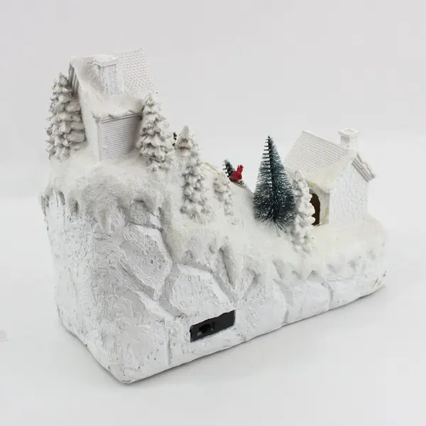 Ceramic Animated Ski Hill Christmas Decoration Holiday Village Display