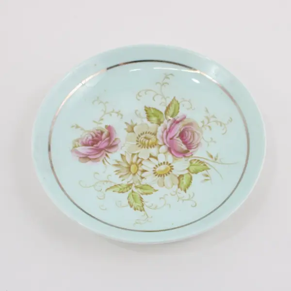 Paragon Light Blue Bone China Cup And Saucer Peonies & Daisies