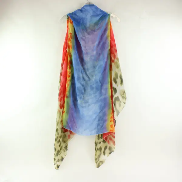 FC Orange Green Abstract Animal Print Tie Dye Fashion Scarf