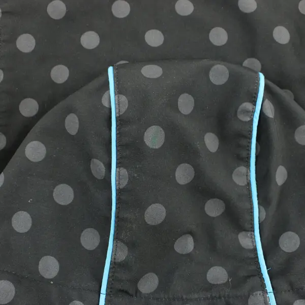 Snozu Girls Zip-Up Hoodie Black Gray Blue Polka Dot Medium 10/12 FLAWED