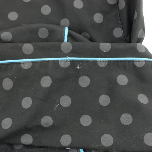 Snozu Girls Zip-Up Hoodie Black Gray Blue Polka Dot Medium 10/12 FLAWED